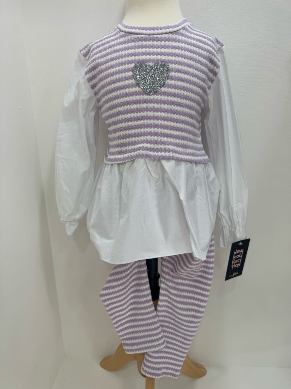 Coordinato Strisce Lilla
